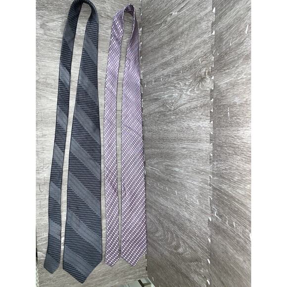Van Heusen Men's Silk Tie Set 3pc Striped Designer Formal Wedding - Picture 7 of 10
